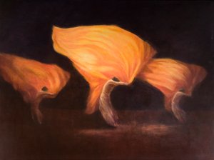 中国舞者，2010（画布上的丙烯酸）